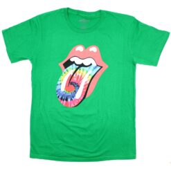 Rolling Stones Dyed Tongue on Green Tee T-shirt