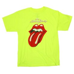 Rolling Stones Cracked Logo & Tongue on Yellow Tee T-shirt