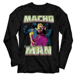 Macho Man Macho Man Three Photos Collage Long Sleeve