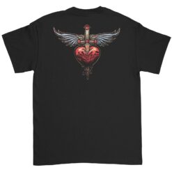 Bon Jovi Pocket Logo With Dagger Heart Back Design T-shirt