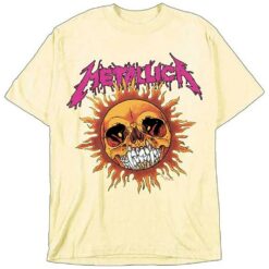 Metallica Fire Sun Pale Yellow T-shirt