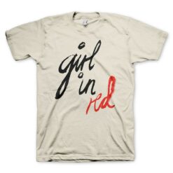 Girl In Red Cursive T-shirt