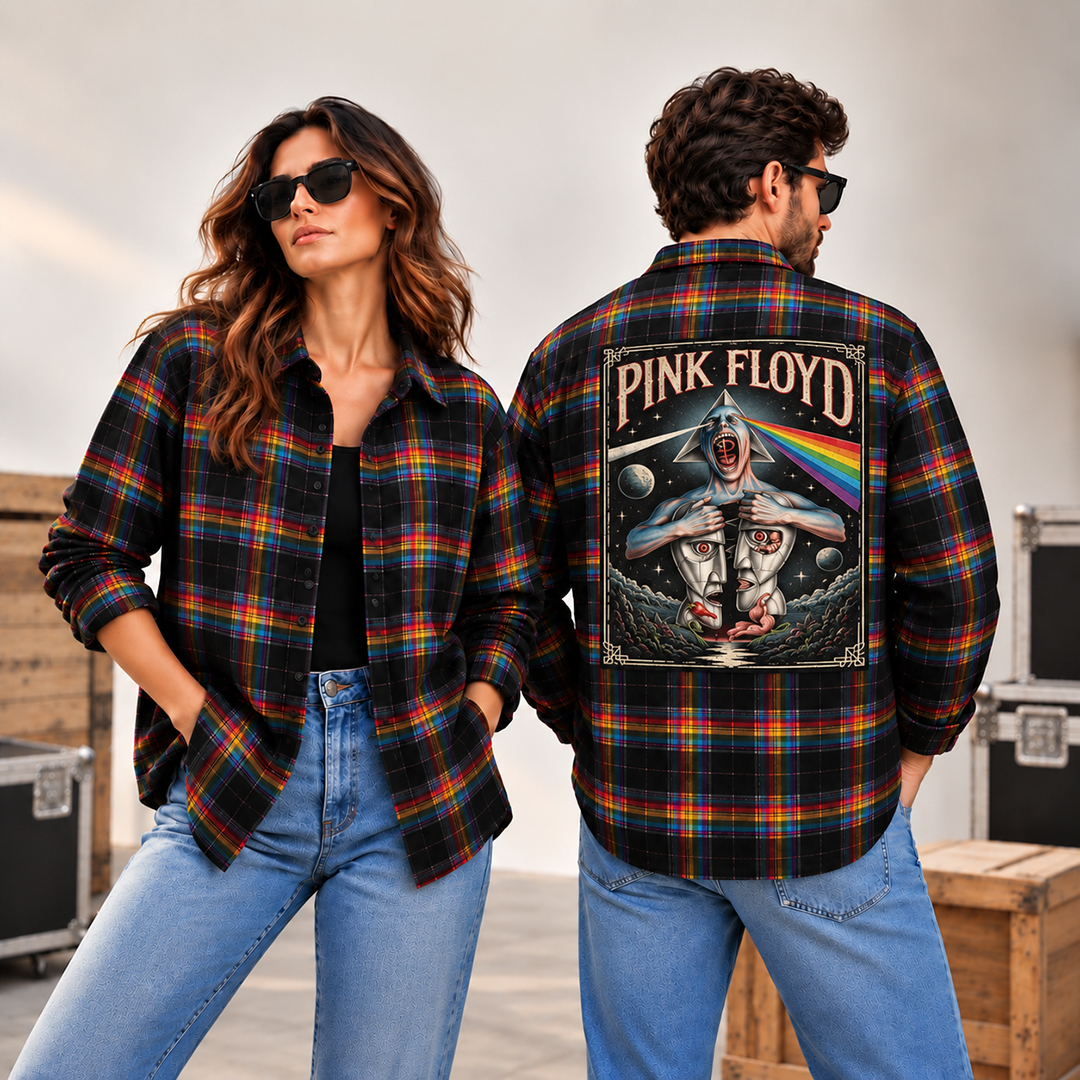 Pink Floyd Back Patch Plaid Shirt