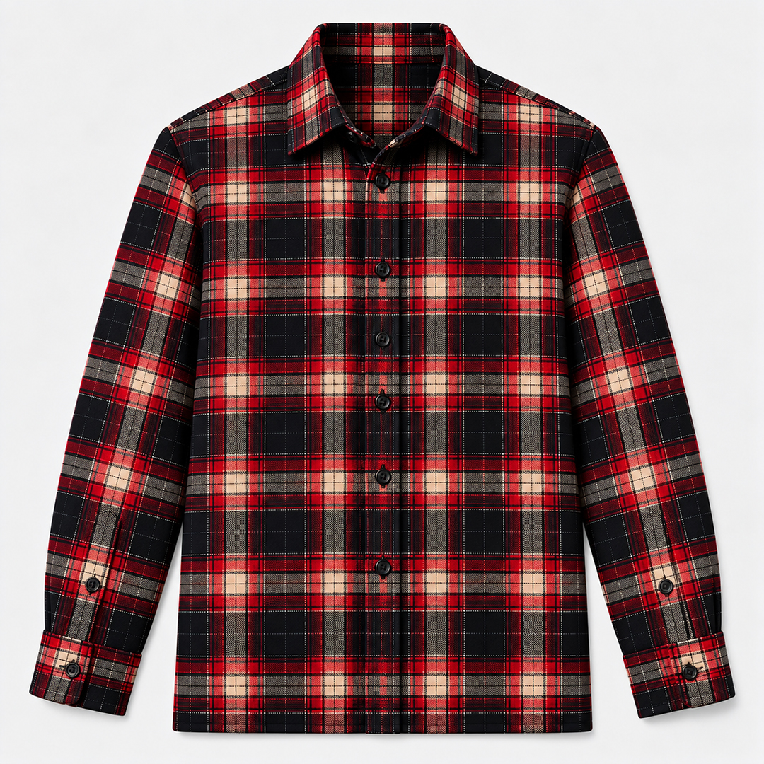 AC/DC Back Patch Plaid Shirt - Image 3