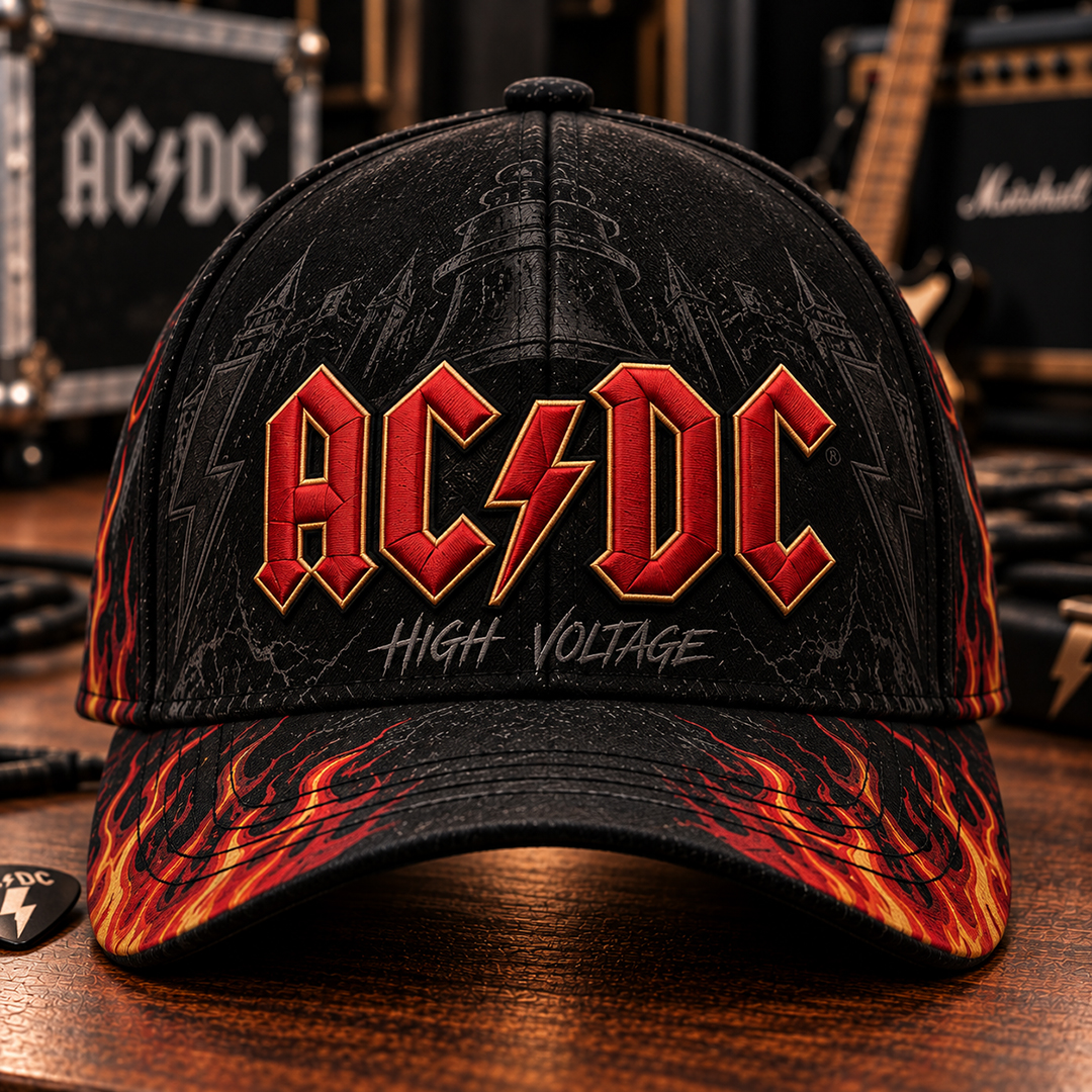 AC/DC High Voltage Embroidered Cap