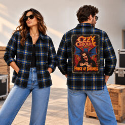 Ozzy Osbourne Back Patch Plaid Shirt