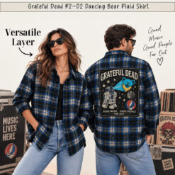 Grateful Dead R2-D2 Dancing Bear Plaid Shirt